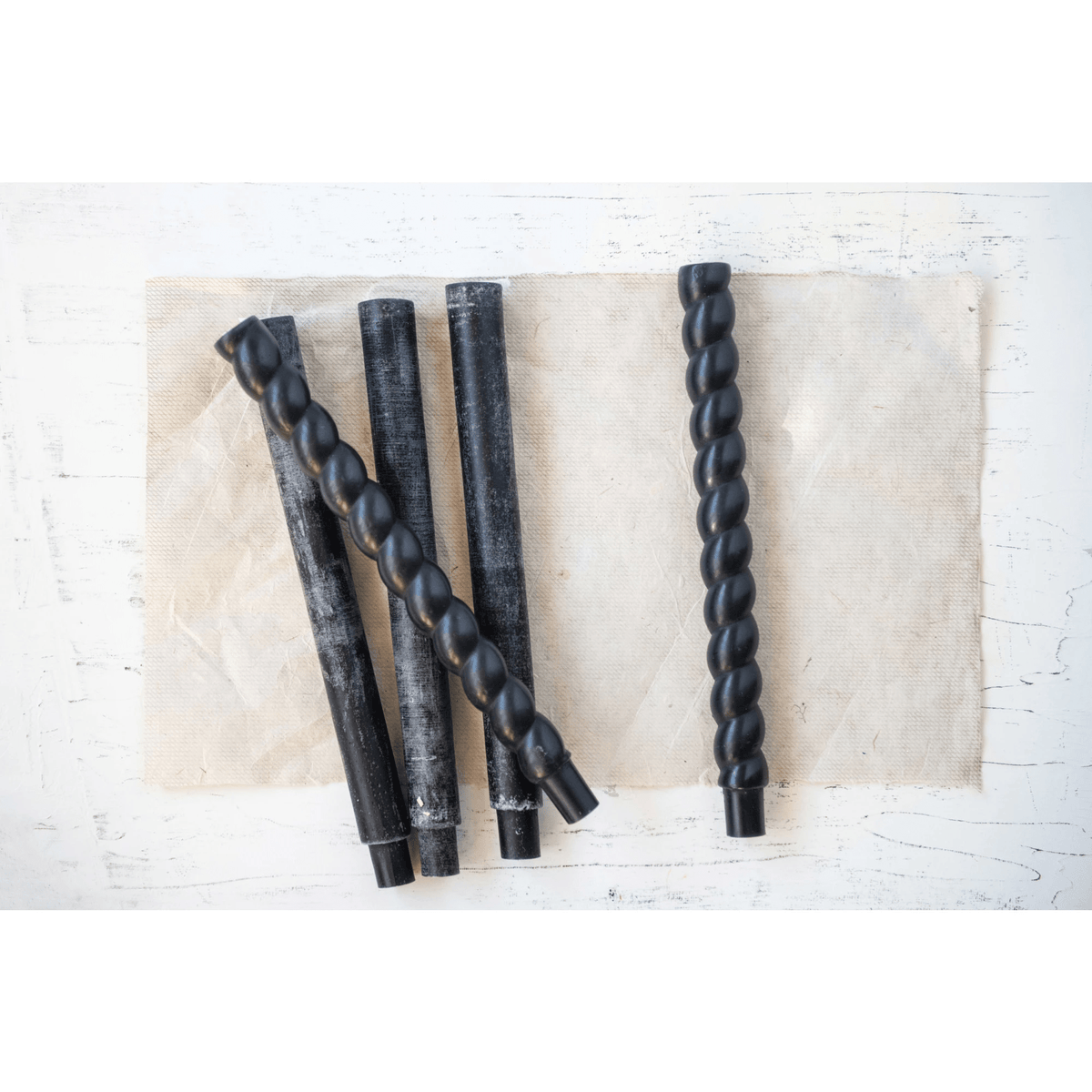 Bougies torsadées effilées sans parfum, lot de 2 (3 options de couleur)