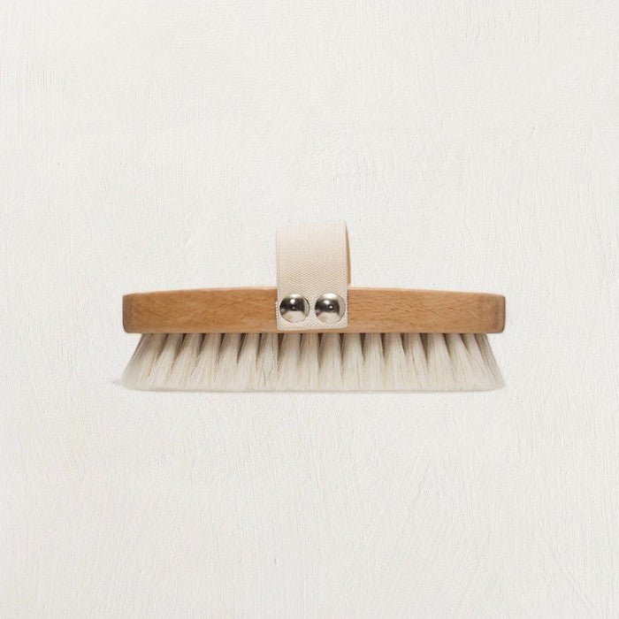 Brosse de bain en bois de hêtre avec bande élastique