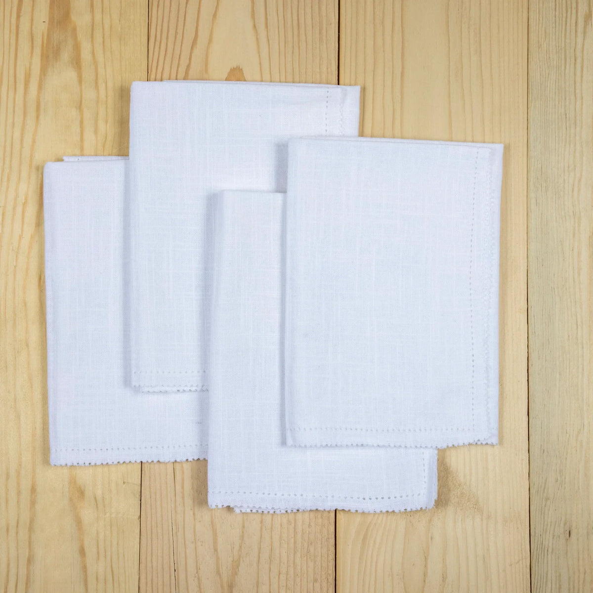 Tovaglioli in stoffa Riley, set da 4, bianco