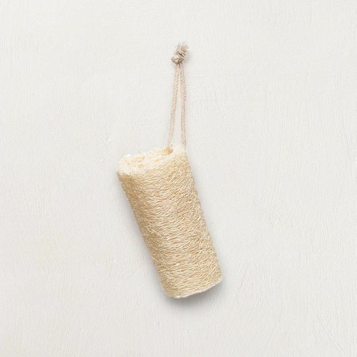 Brosse en loofah avec cordon de suspension en coton, naturel