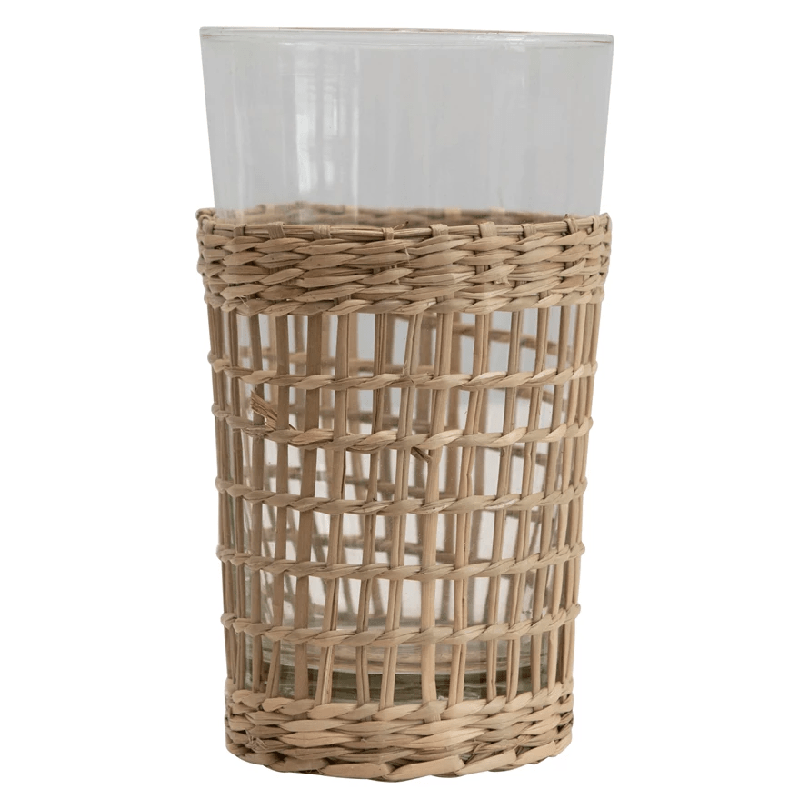 Bicchiere con rivestimento in alga intrecciata