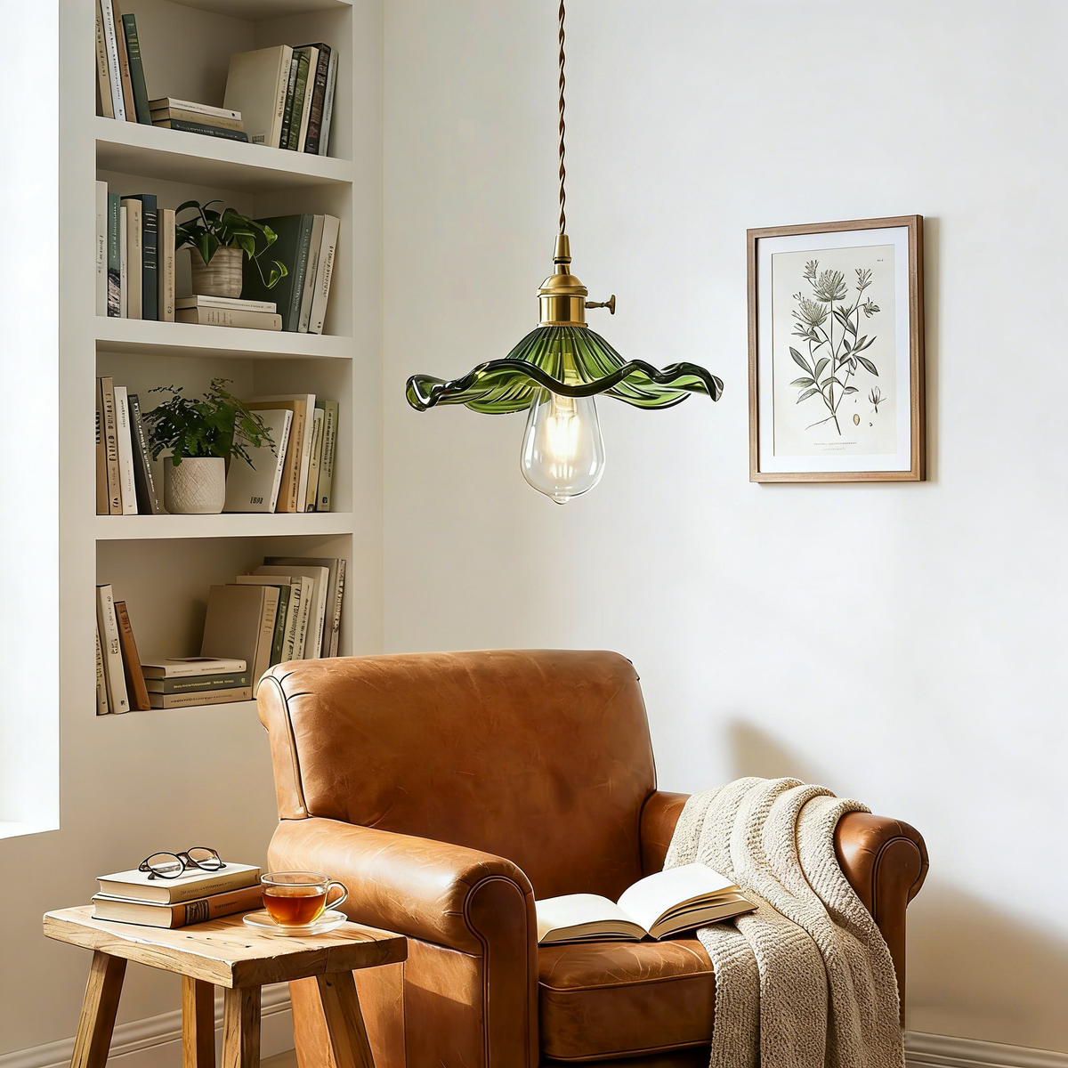 Floral Glass Pendant Light