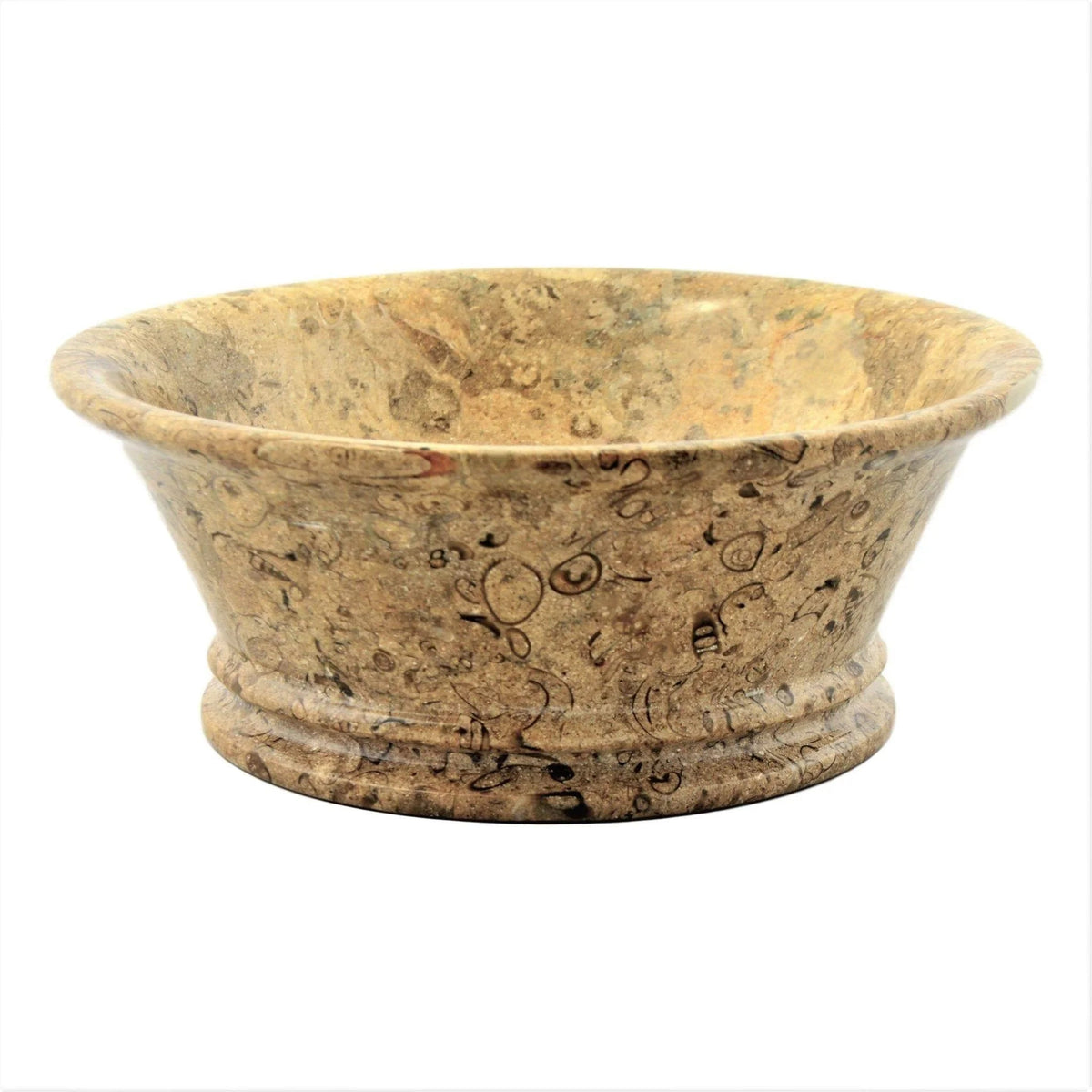 Coupe à fruits moderne en pierre fossile de 21,6 cm