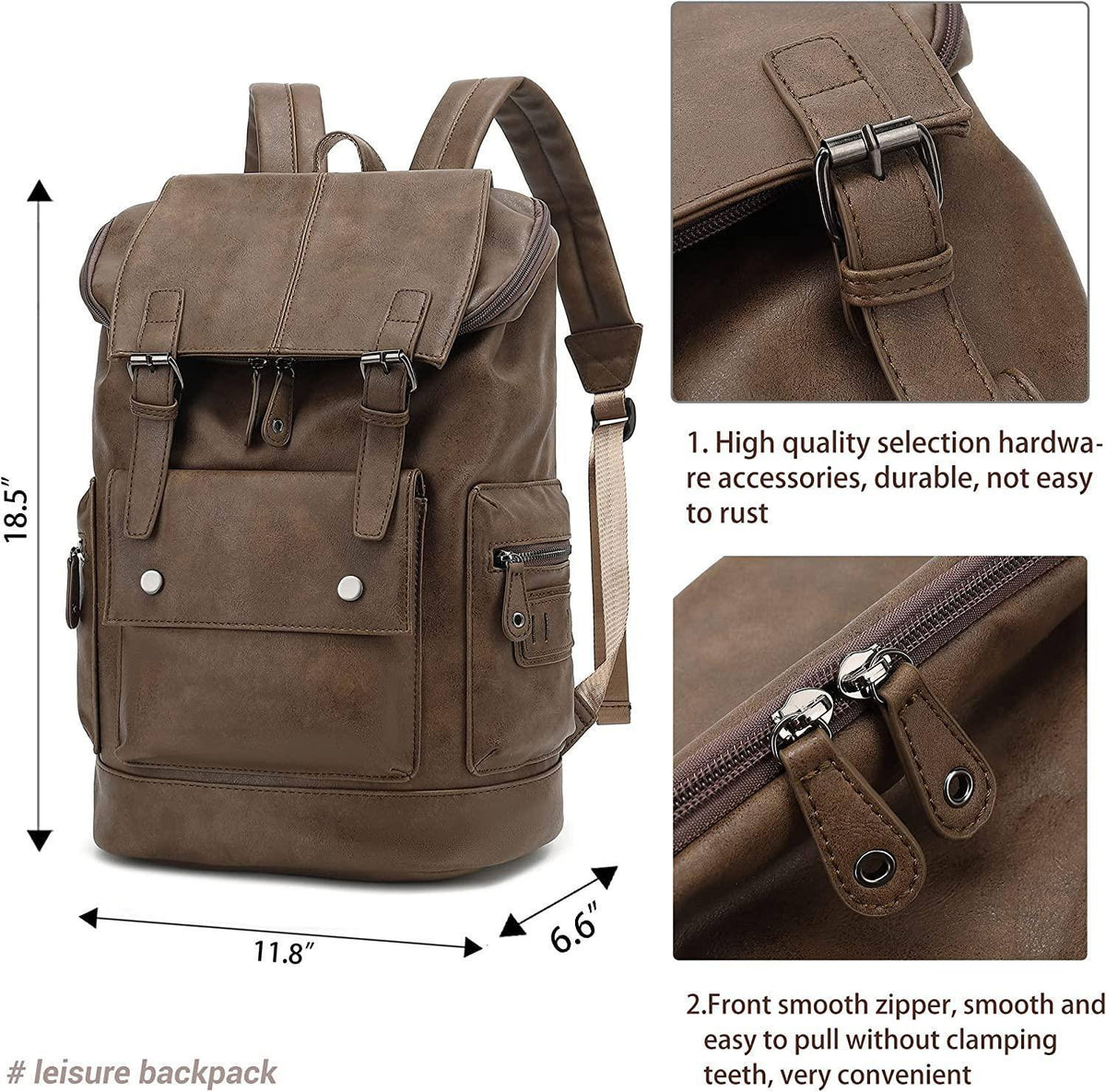 Sac à dos pour homme en cuir vegan – Modèle pour cadre urbain