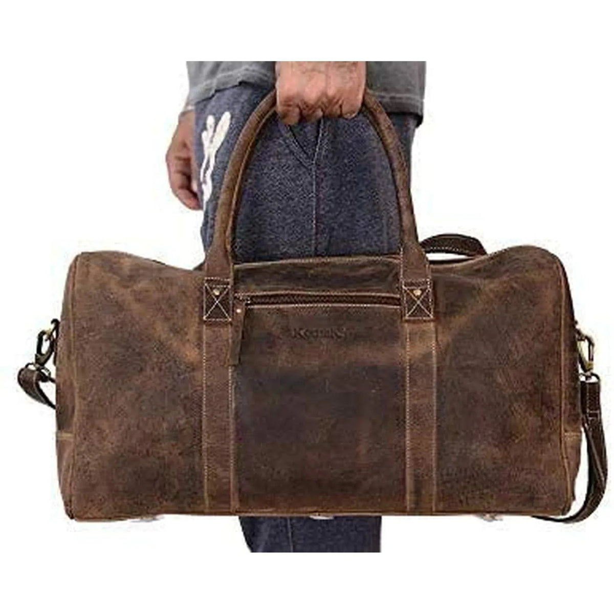 Sac de voyage pour homme en cuir de buffle – Bagage d'affaires raffiné