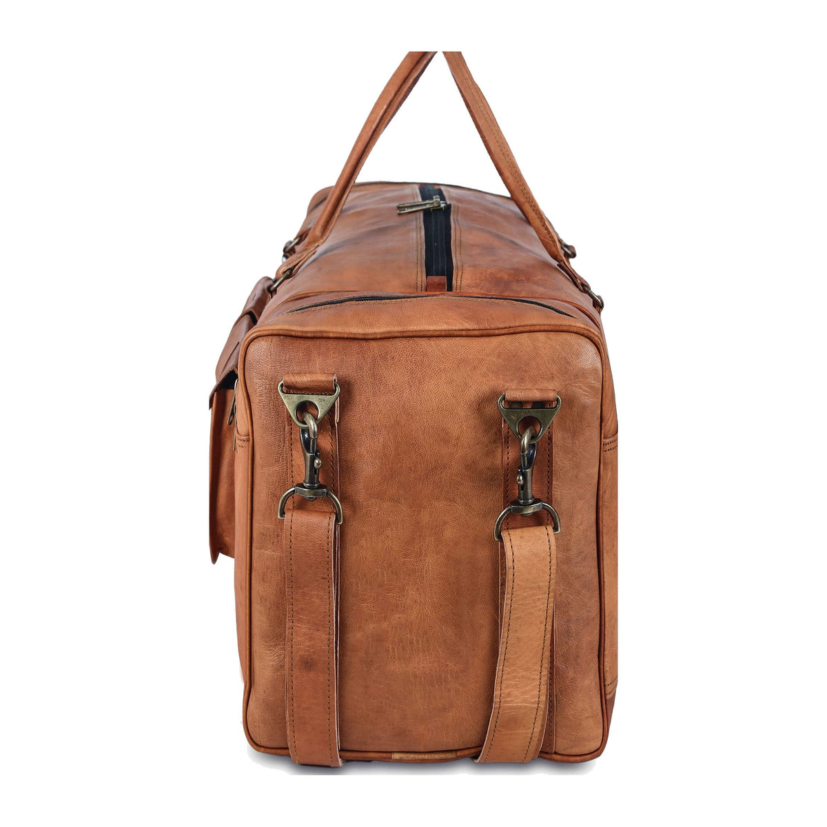 Sac de voyage structuré en cuir pleine fleur pour homme