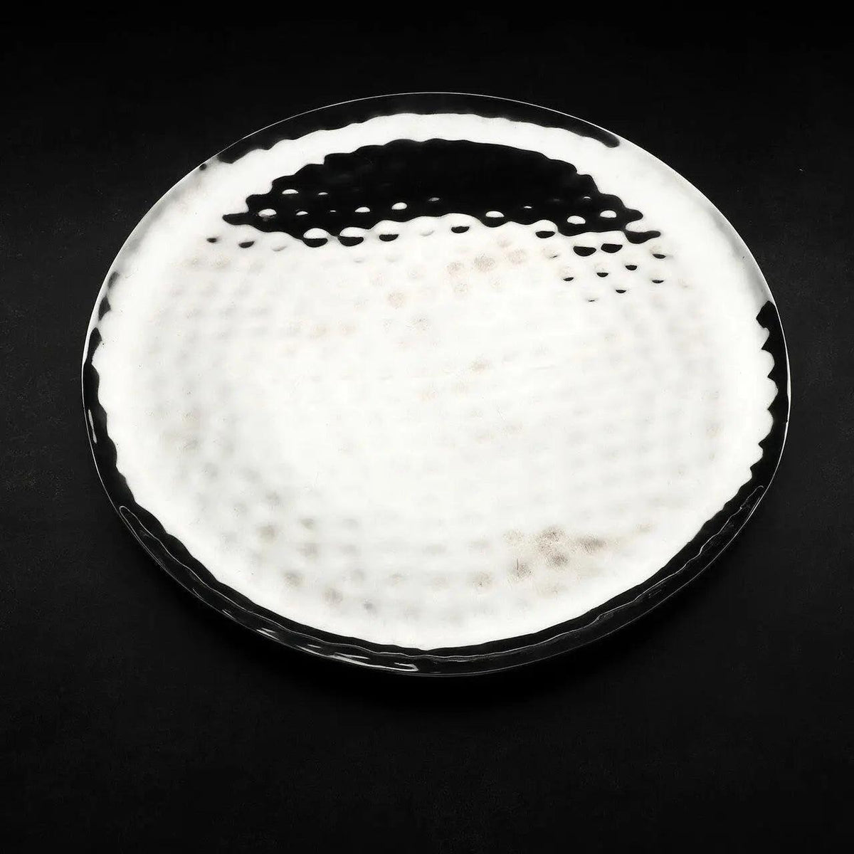 Vassoio da portata rotondo da 14" in acciaio inox completamente lucidato