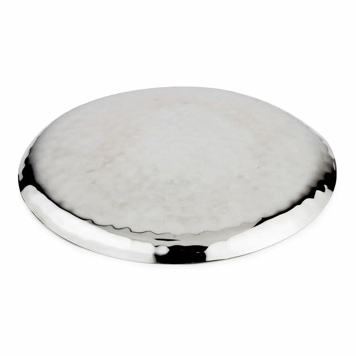 Vassoio da portata rotondo da 14" in acciaio inox completamente lucidato