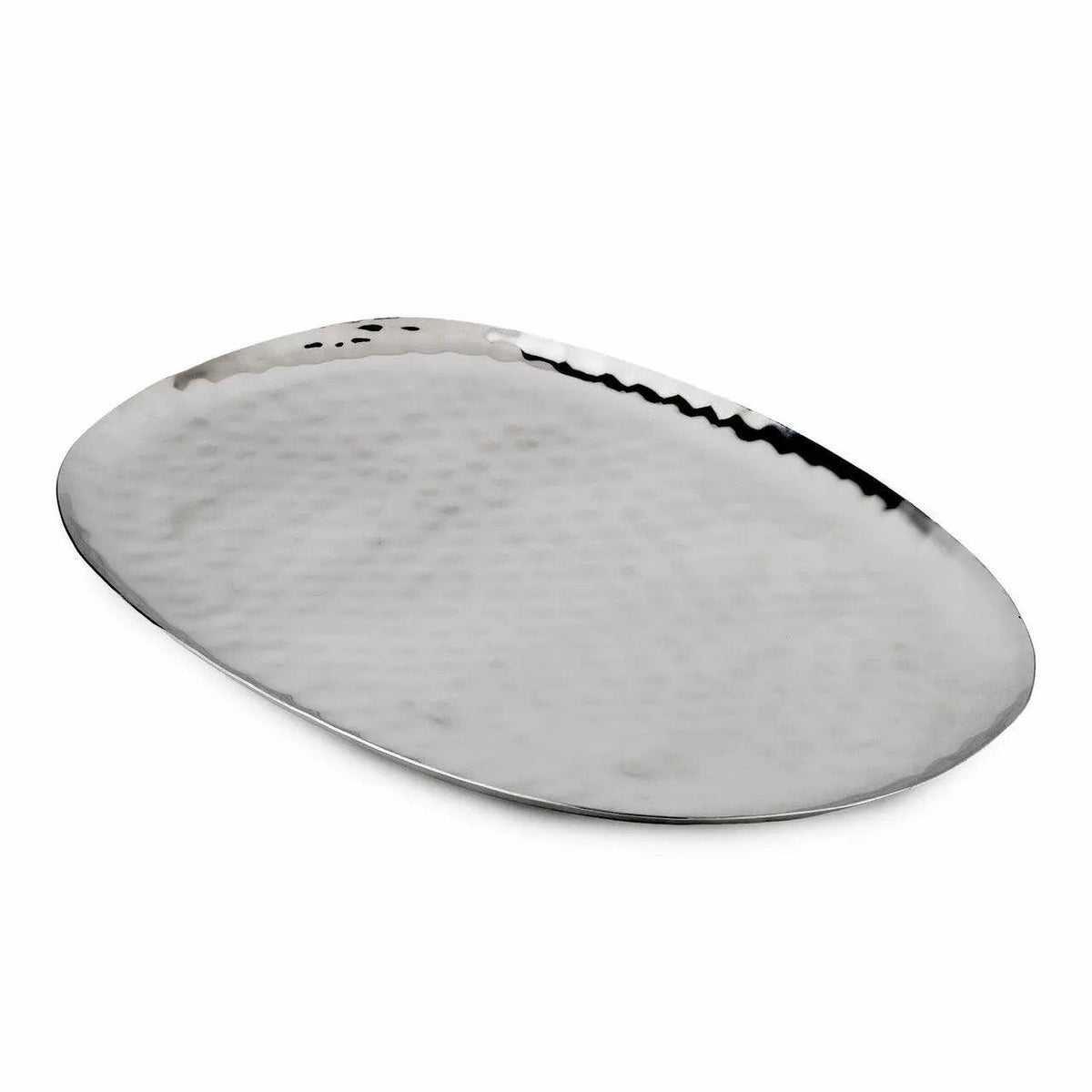 Plateau de service ovale en acier inoxydable poli 18"x11"