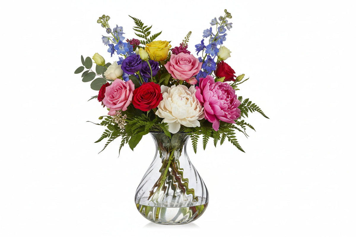 Vase en verre ondulé, 2 options de style