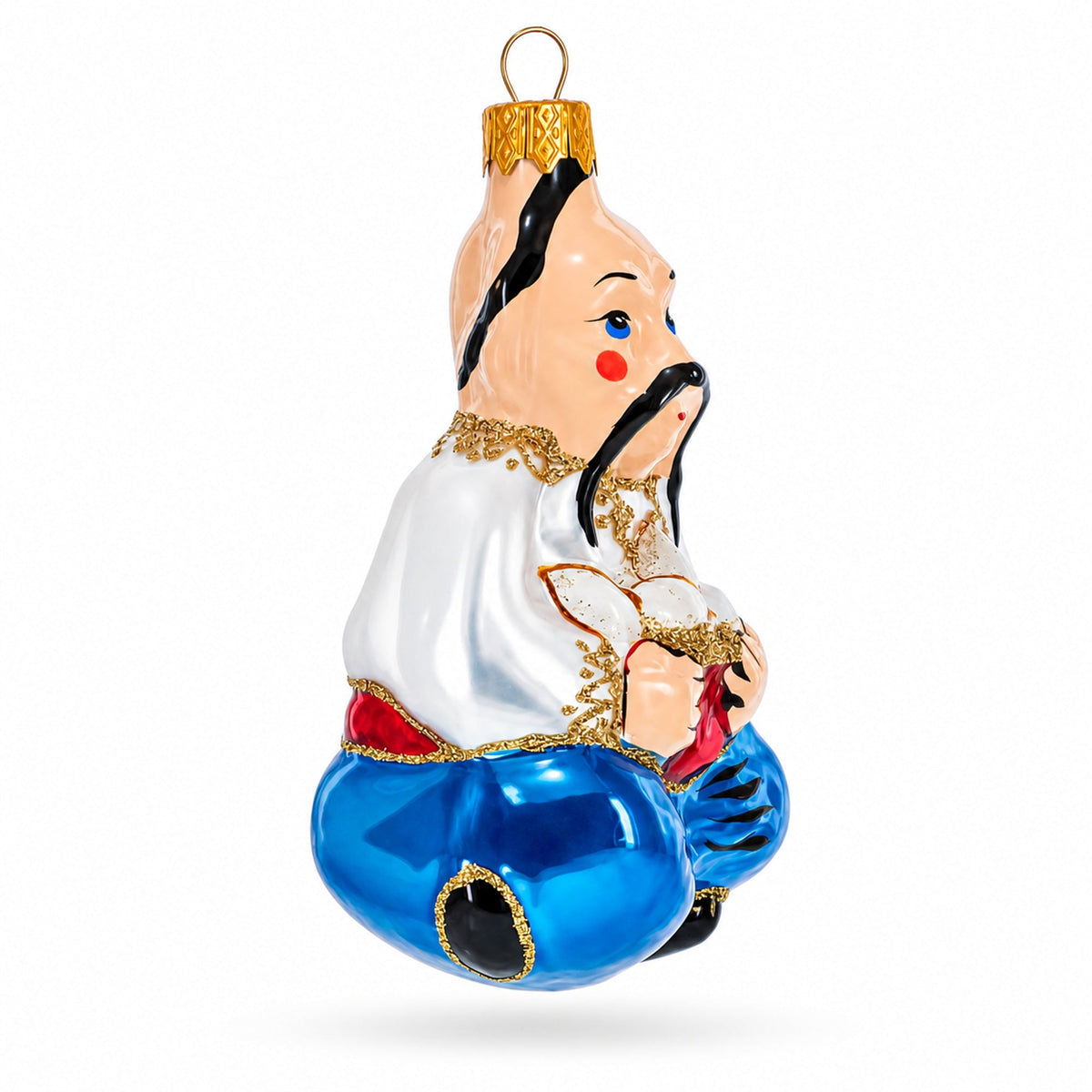Ukrainian Cossack Glass Christmas Ornament