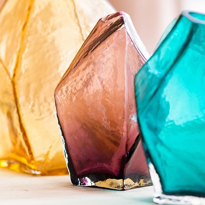 Vaso in vetro, vaso in vetro soffiato a mano in vari colori