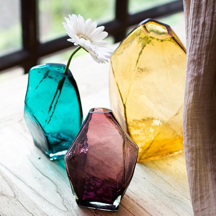 Vaso in vetro, vaso in vetro soffiato a mano in vari colori