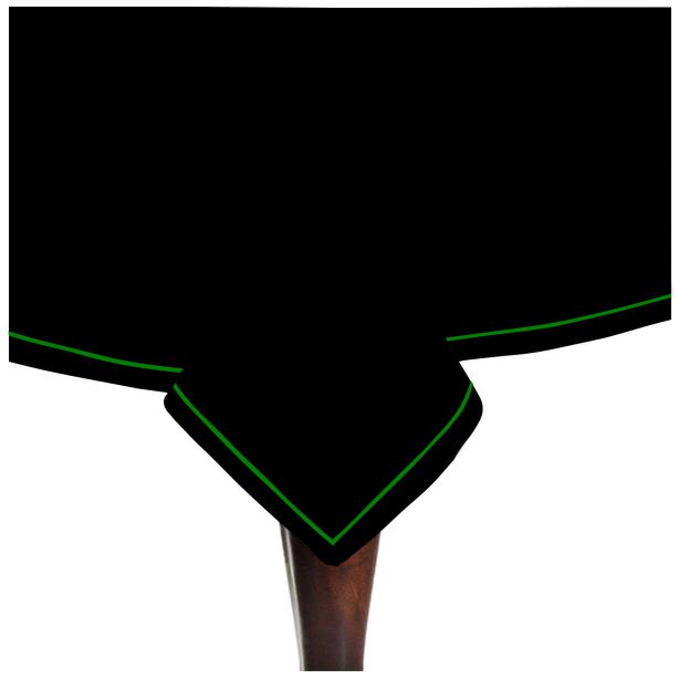 Nappe unie en satin de coton avec bordure brodée simple - Noir