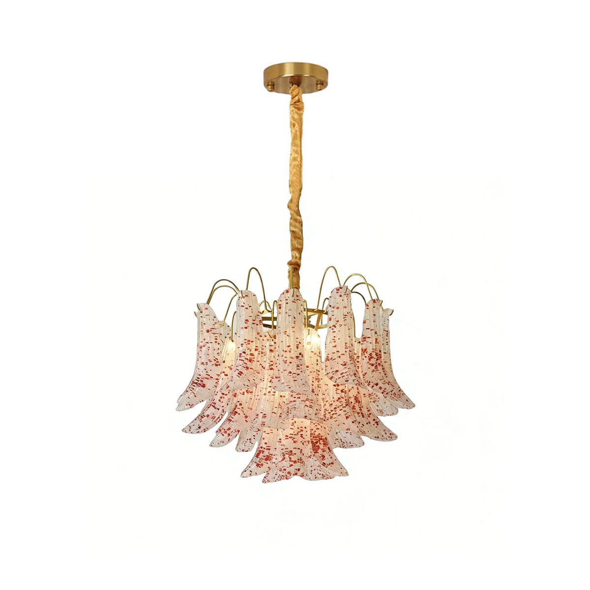Hand-blown Wave Point Murano Glass Chandelier