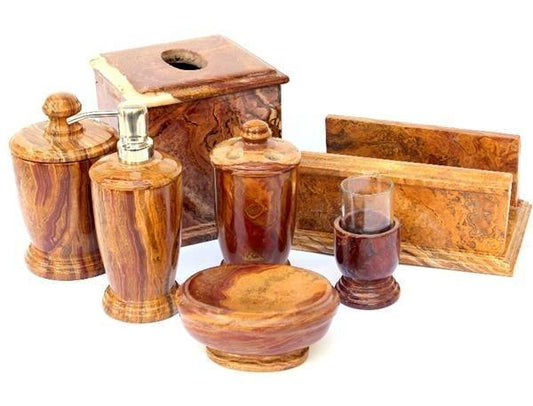 Hand Towel Holder of Multi Brown Onyx