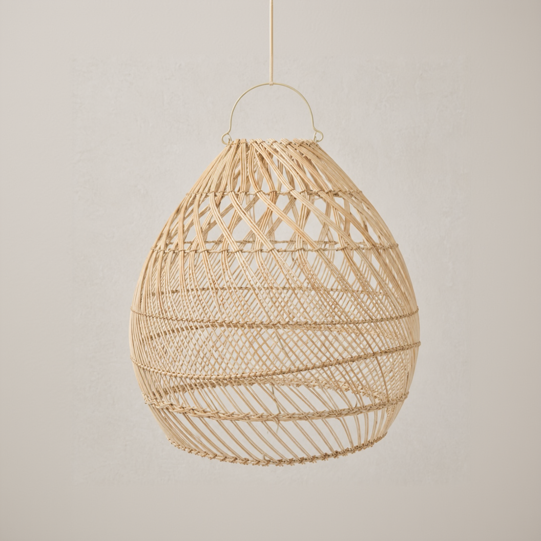 Lampada a sospensione in rattan naturale Ella