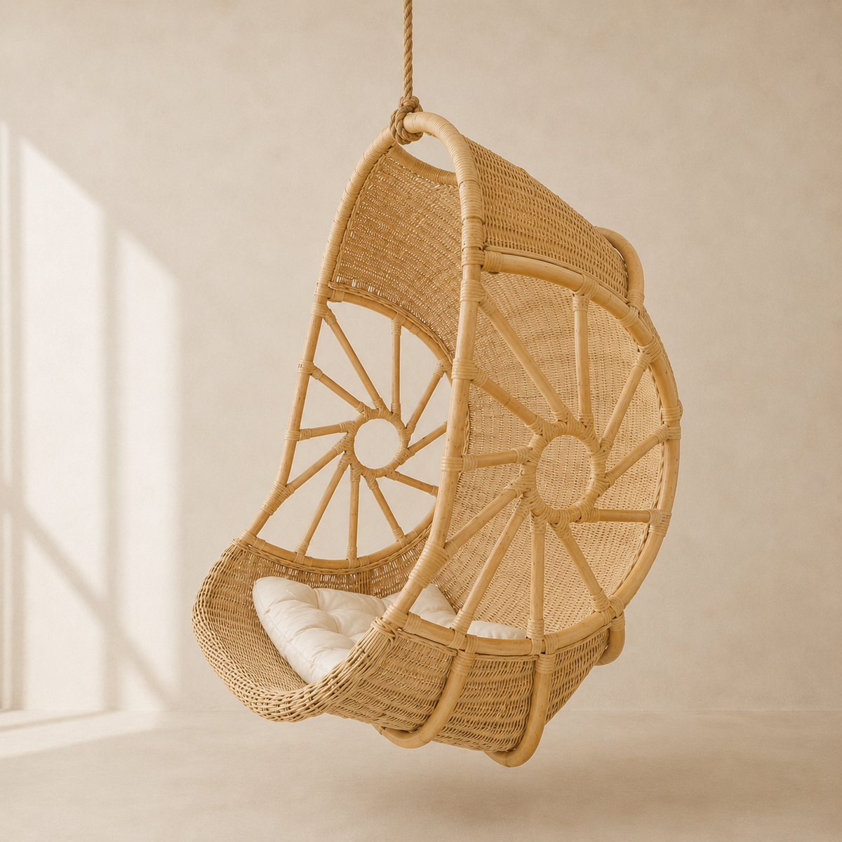 Lunara Handwoven Rattan Hanging Lounge Chair