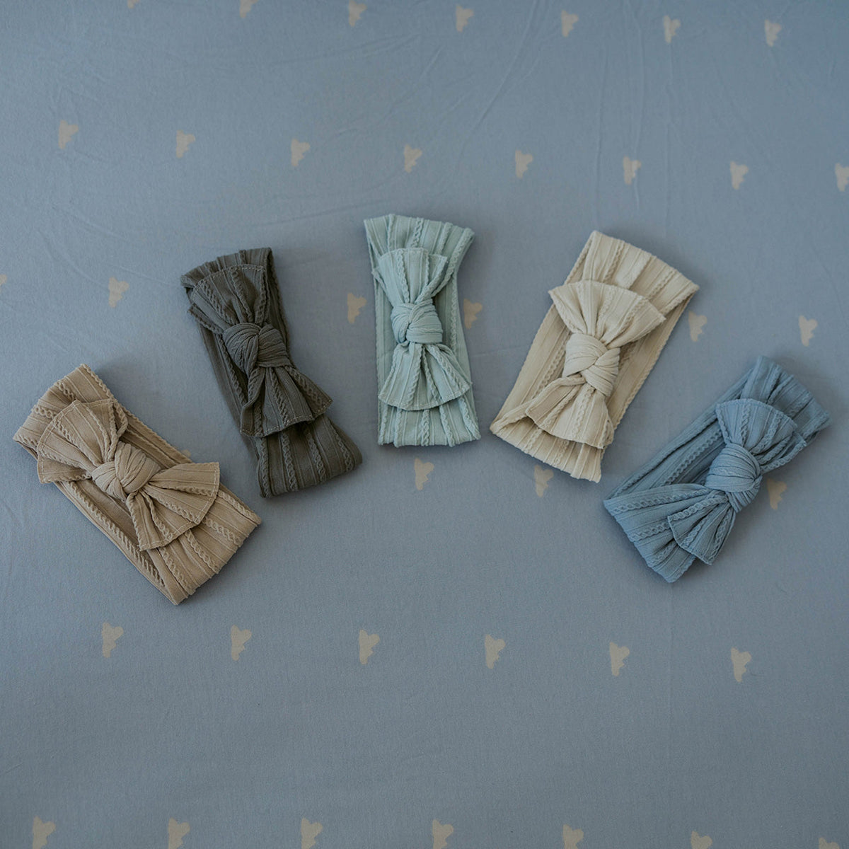 Ensemble Stormy - Bandeaux noués en tricot torsadé - Lot de 5