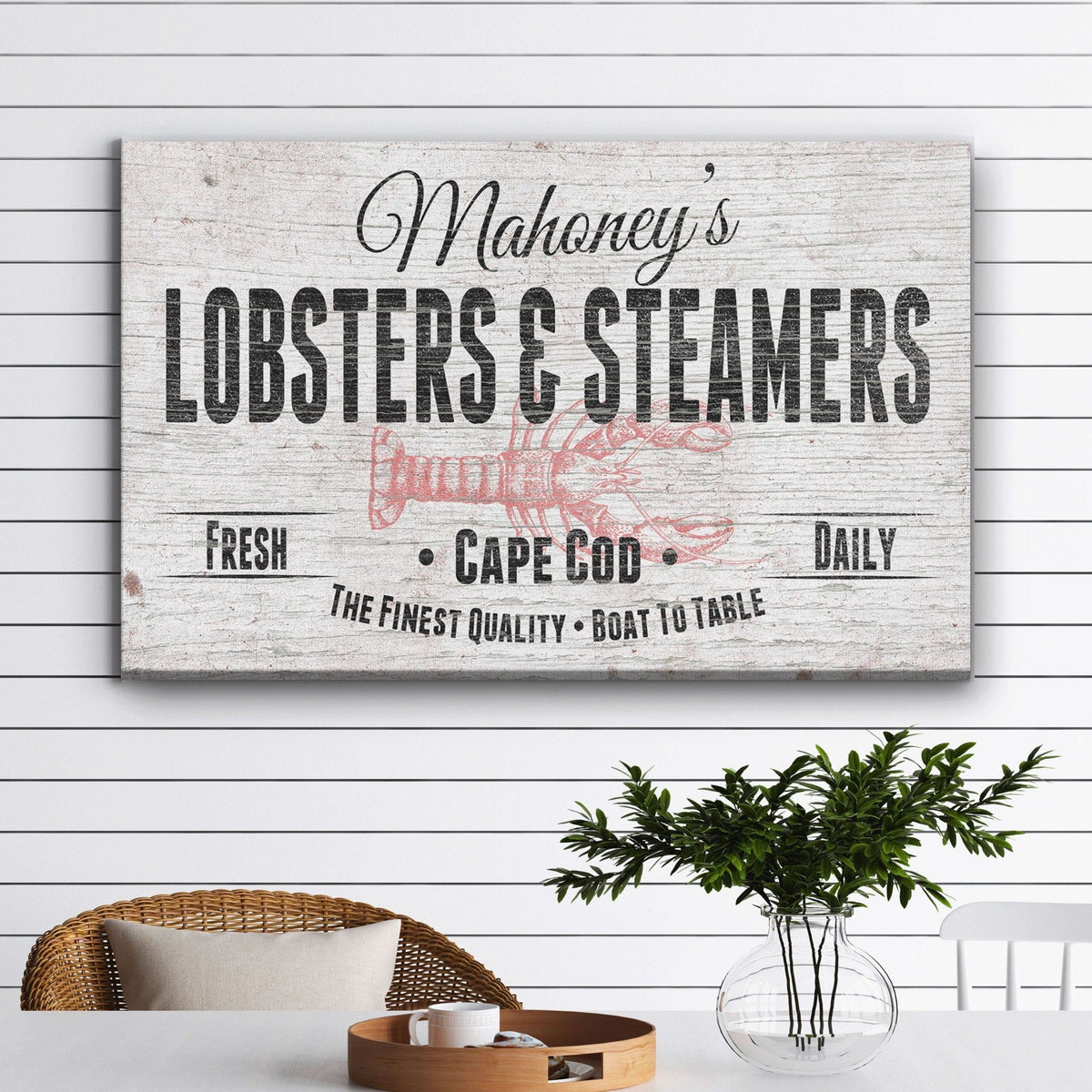 Enseigne personnalisée sur toile pour restaurant de homards et fruits de mer cuits à la vapeur