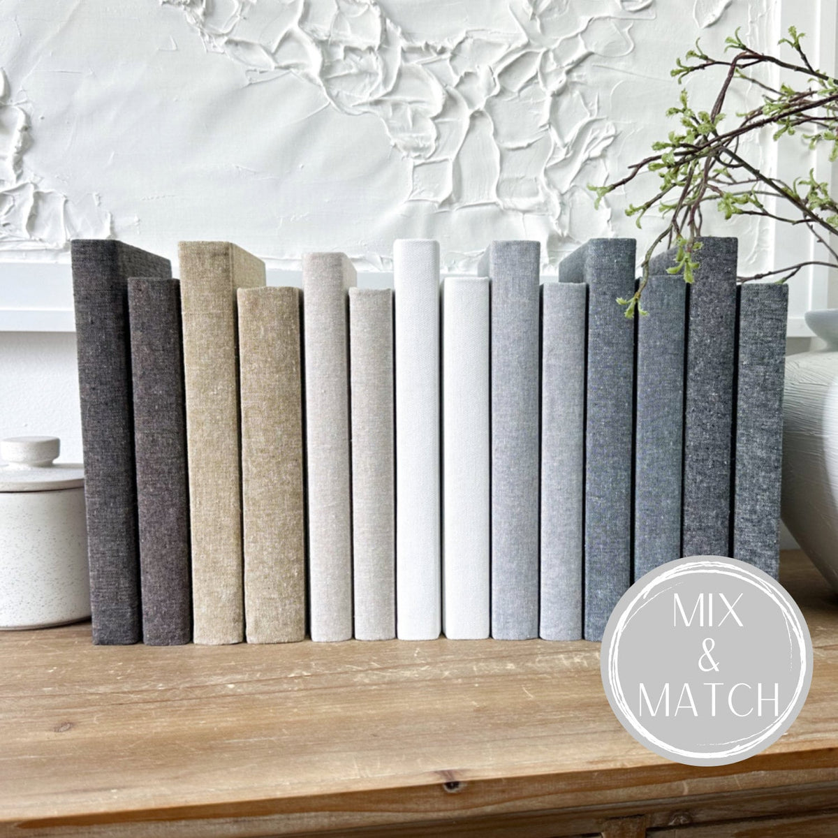 Mix & Match Linen Covered Decorative Books