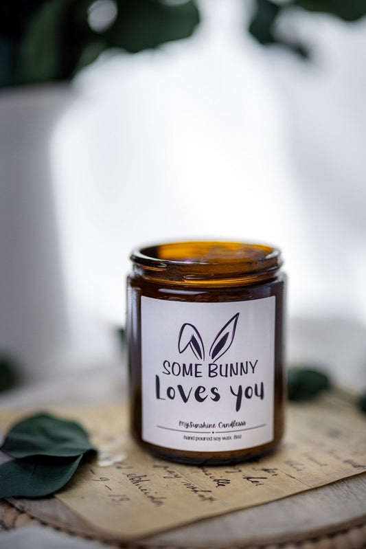 Cadeau de bougie de Pâques : Quelqu'un t'aime, mon petit lapin - Joli cadeau de Pâques pour une meilleure amie