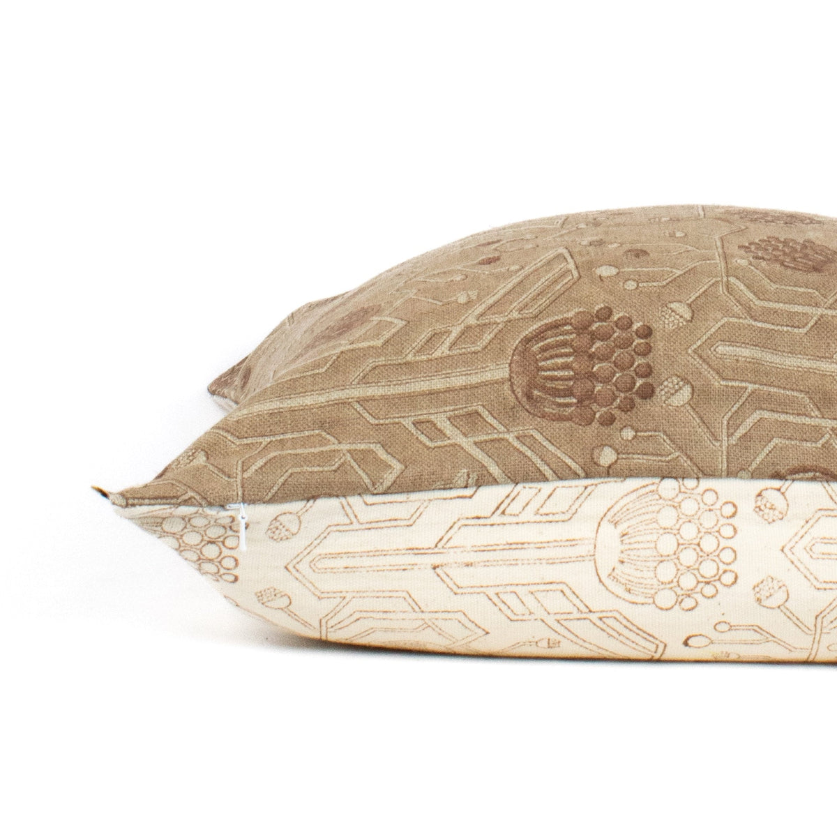 Handprinted In India, Decorative Pillowcase, Floral Blockprint, Artisan Lumbar For Modern Interiors, House Warming Ideas - PRITHVI RUST CL