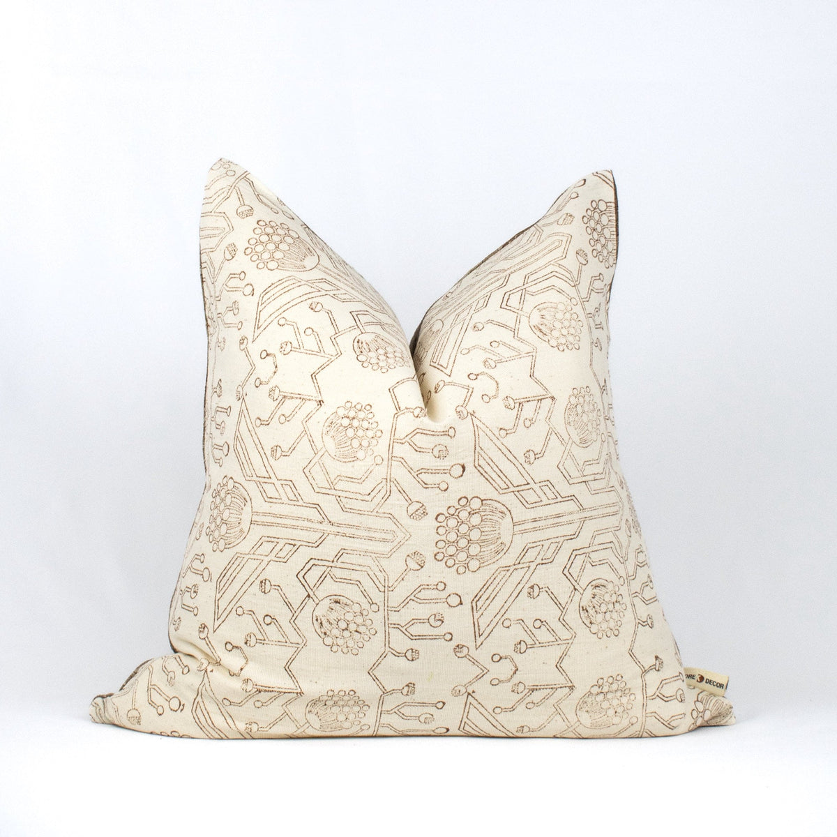 Handprinted In India, Decorative Pillowcase, Floral Blockprint, Artisan Lumbar For Modern Interiors, House Warming Ideas - PRITHVI RUST CL