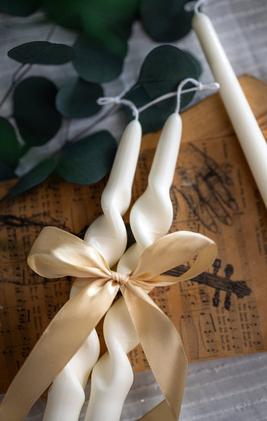 Bougie torsadée en spirale – Mariage, table de dîner, bougie en cire de soja, toute couleur