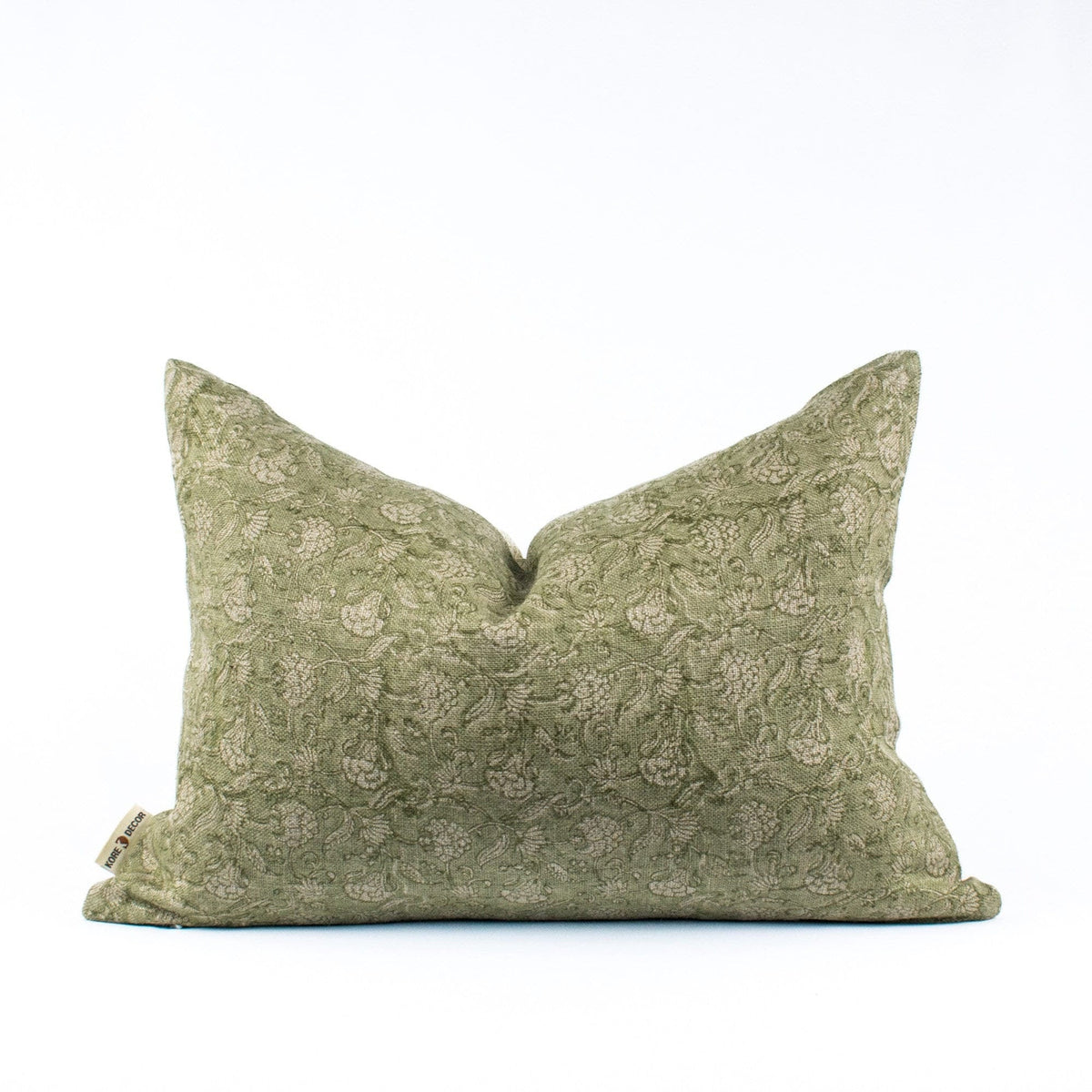 Indian Blockprinted Cotton Lumbar Pillow Cover, Modern Boho Decor