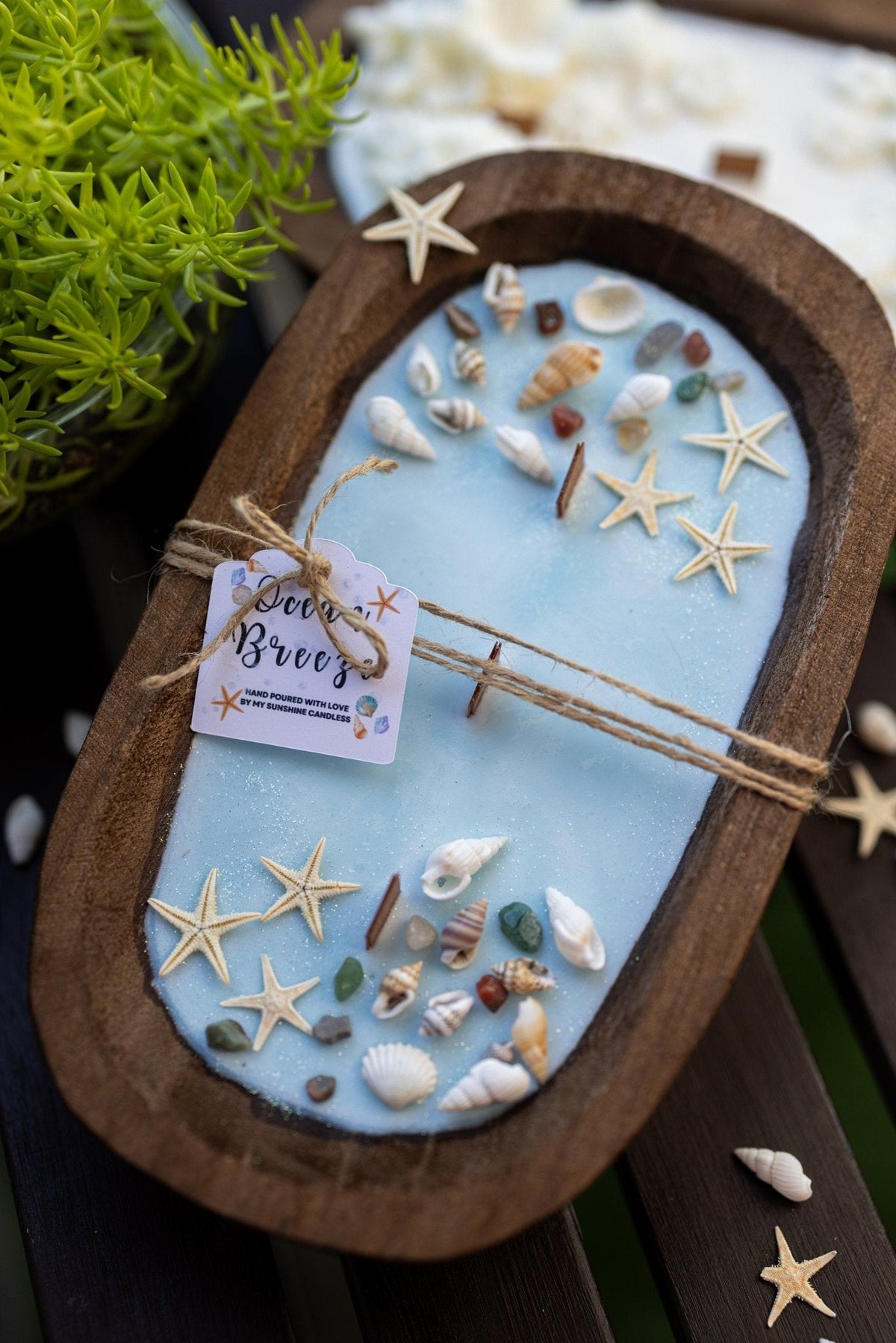 Handcrafted Seashell & Starfish Soy Wax Candle