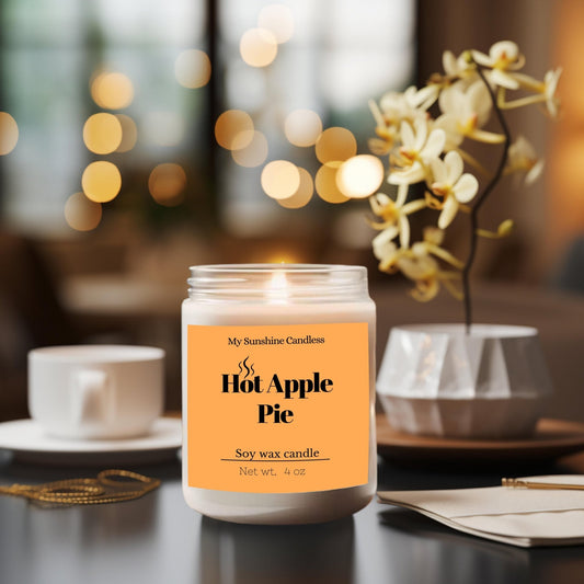 Bougie parfumée tarte aux pommes chaude – Bougie en pot senteur automne et Halloween