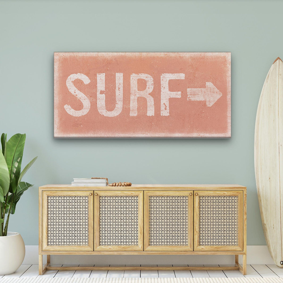 Panneau de surf effet vieilli - Panneau sur toile Surf Shack