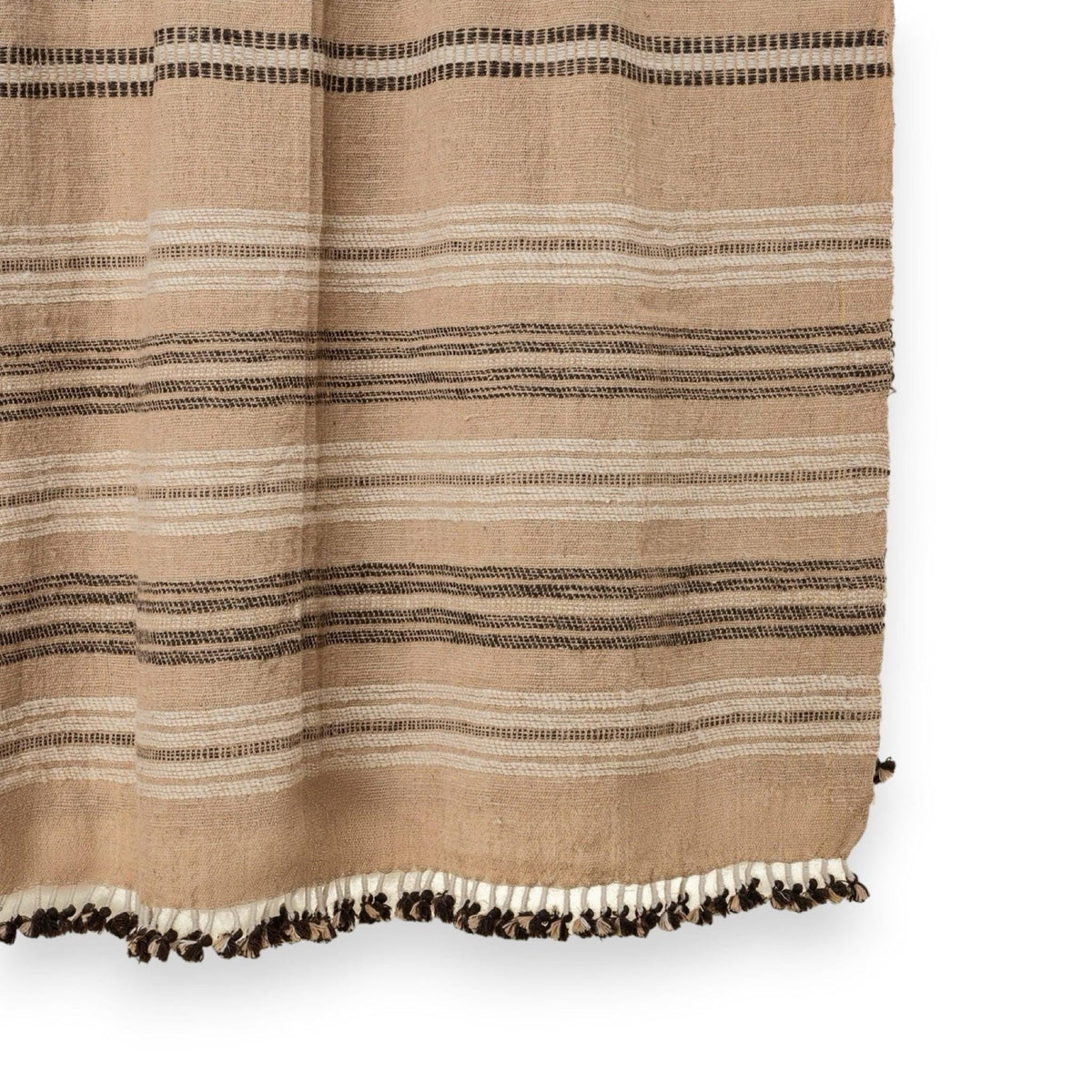 Rust Indian Wool Throw Blanket, Handwoven Couch Coverlet with Warm Artisan Bedroom Layer - MANIK