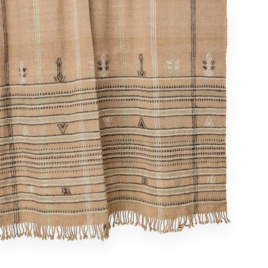 Plaid en laine indien orange rouille, jeté de canapé tissé à la main pour une chambre au style traditionnel - RUBY