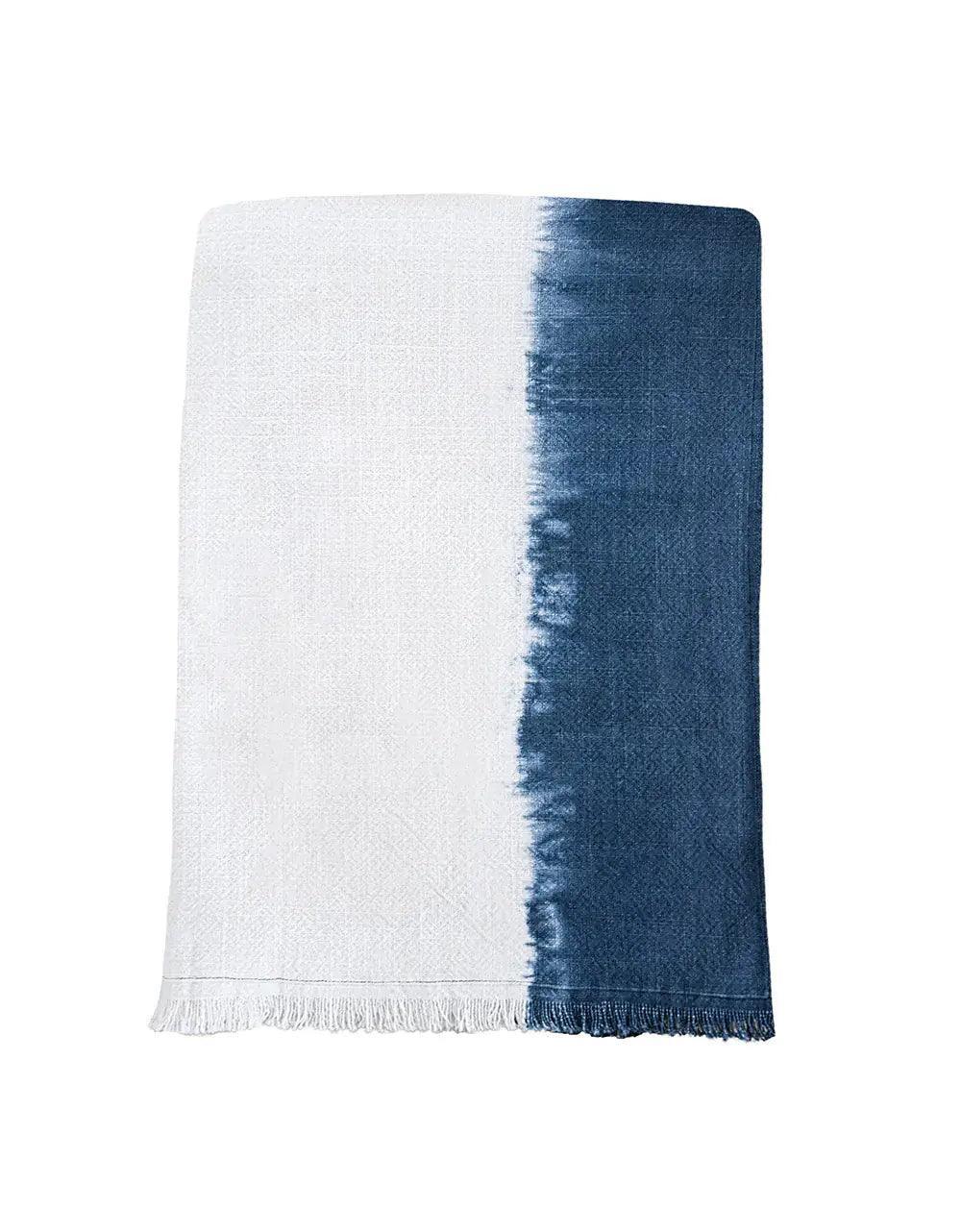 Plaid in cotone tie-dye blu indaco