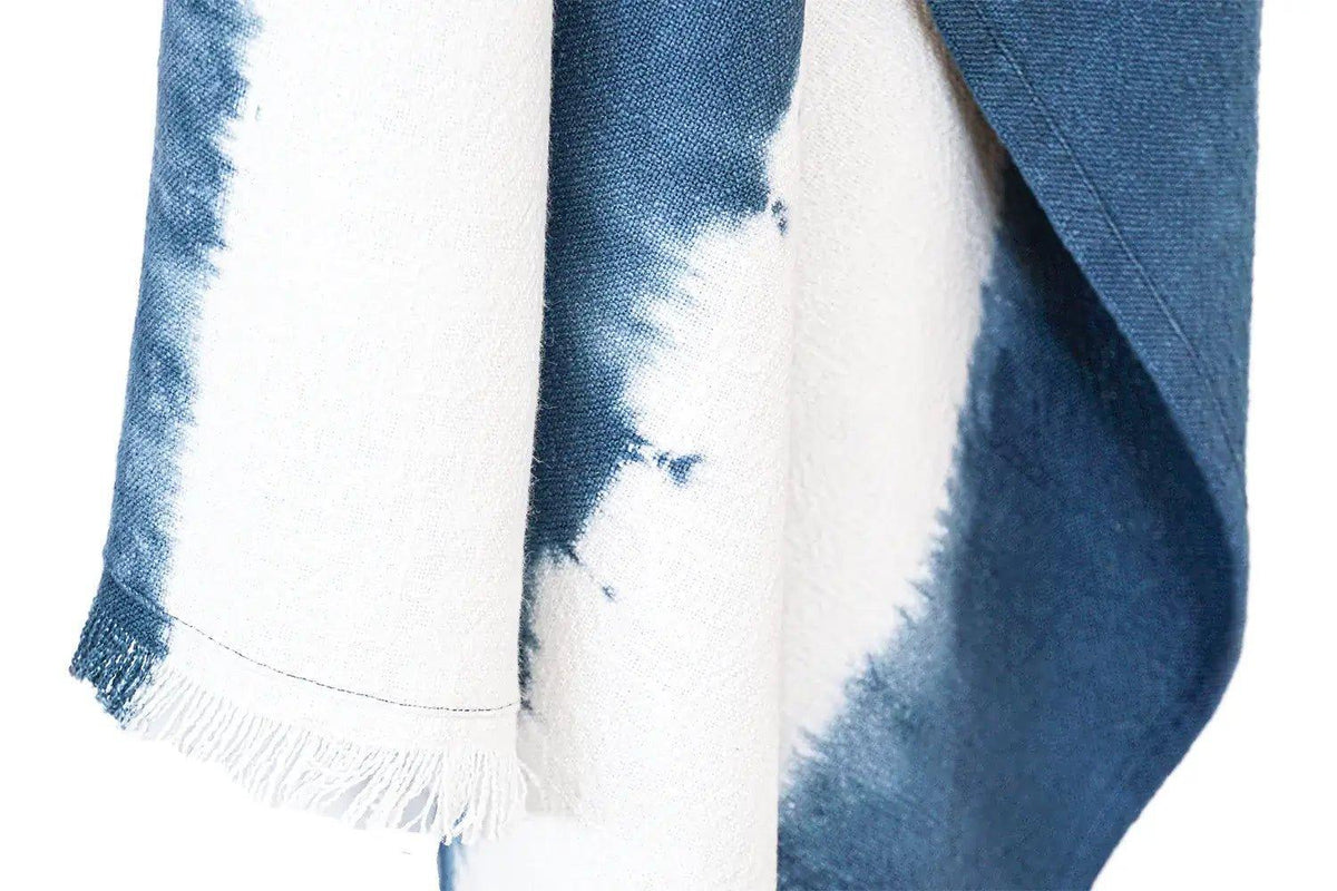 Plaid in cotone tie-dye blu indaco