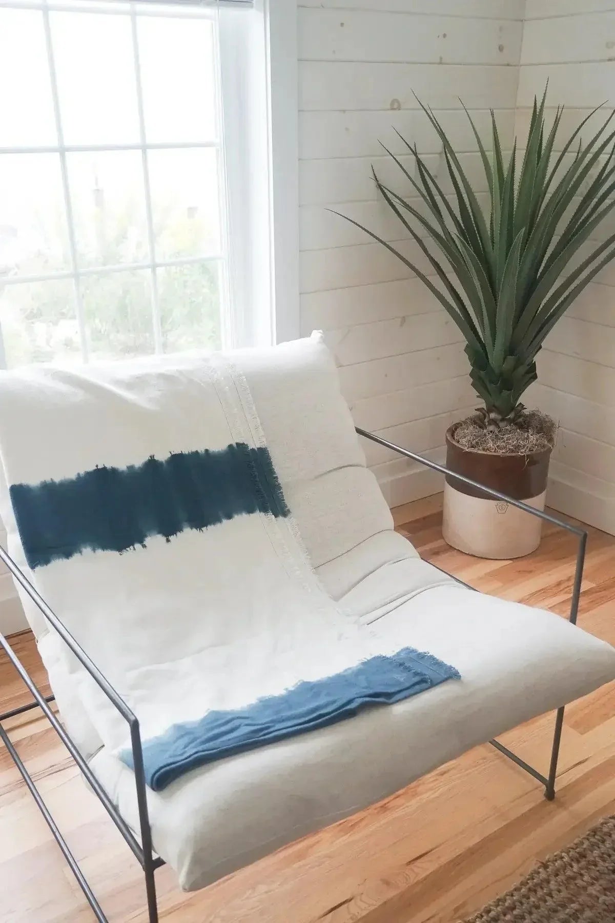 Plaid in cotone tie-dye blu indaco