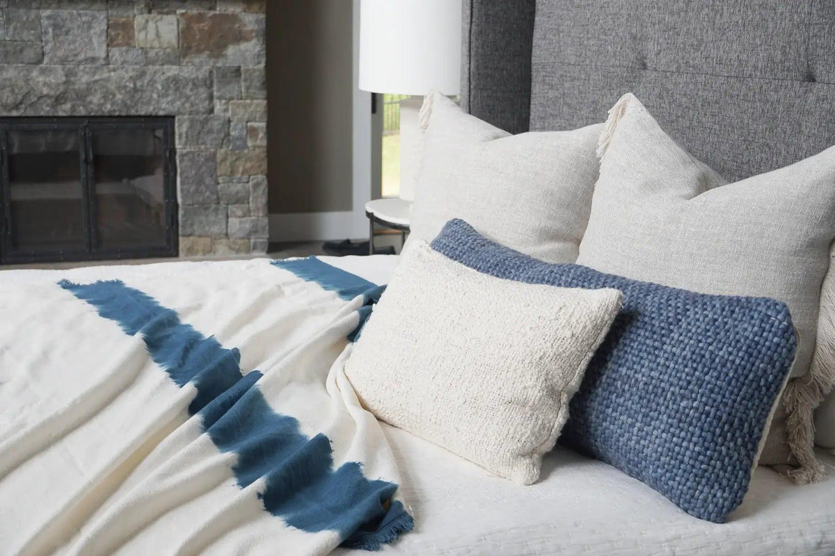 Plaid in cotone tie-dye blu indaco