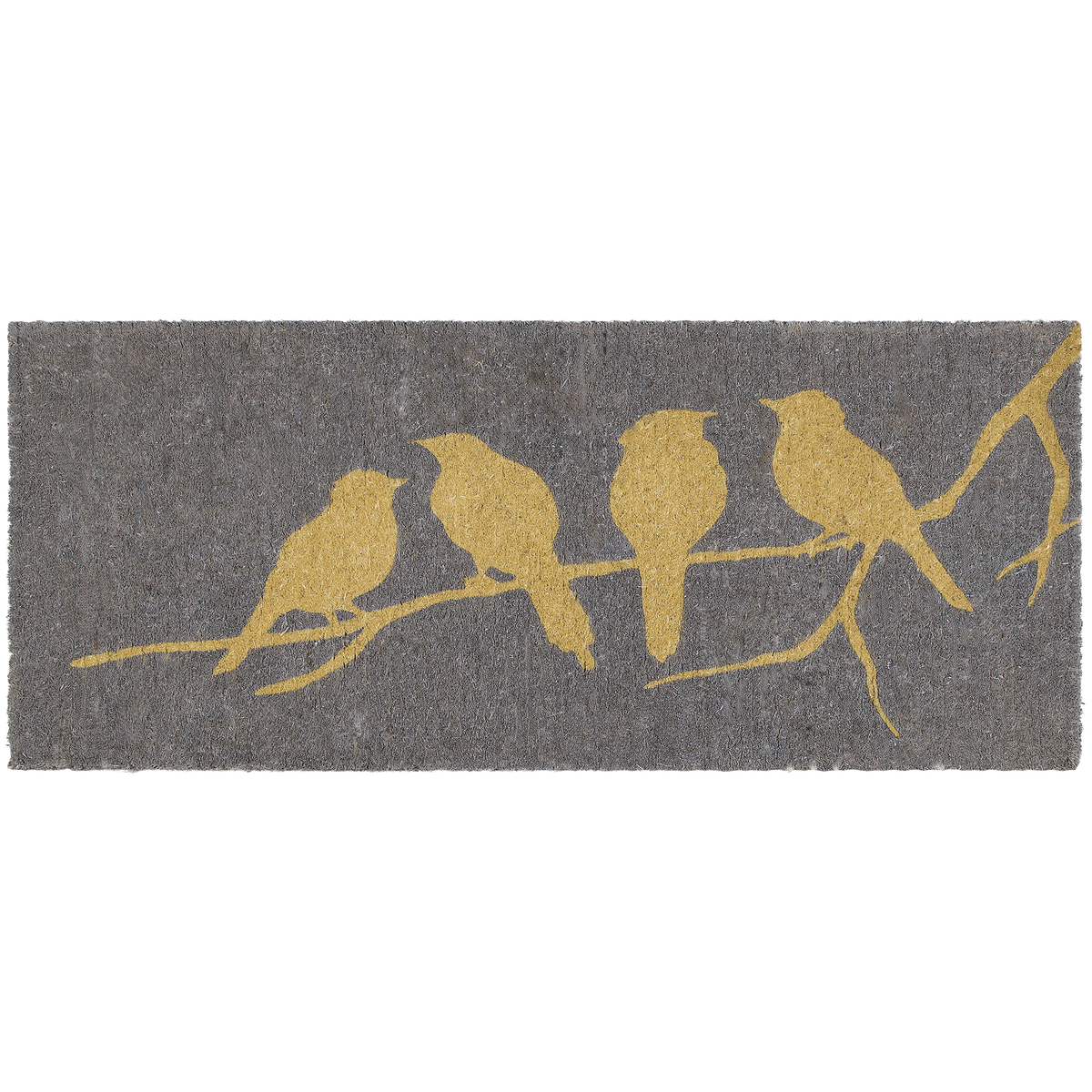 Paillasson en fibre de coco gris - Oiseaux sur branche