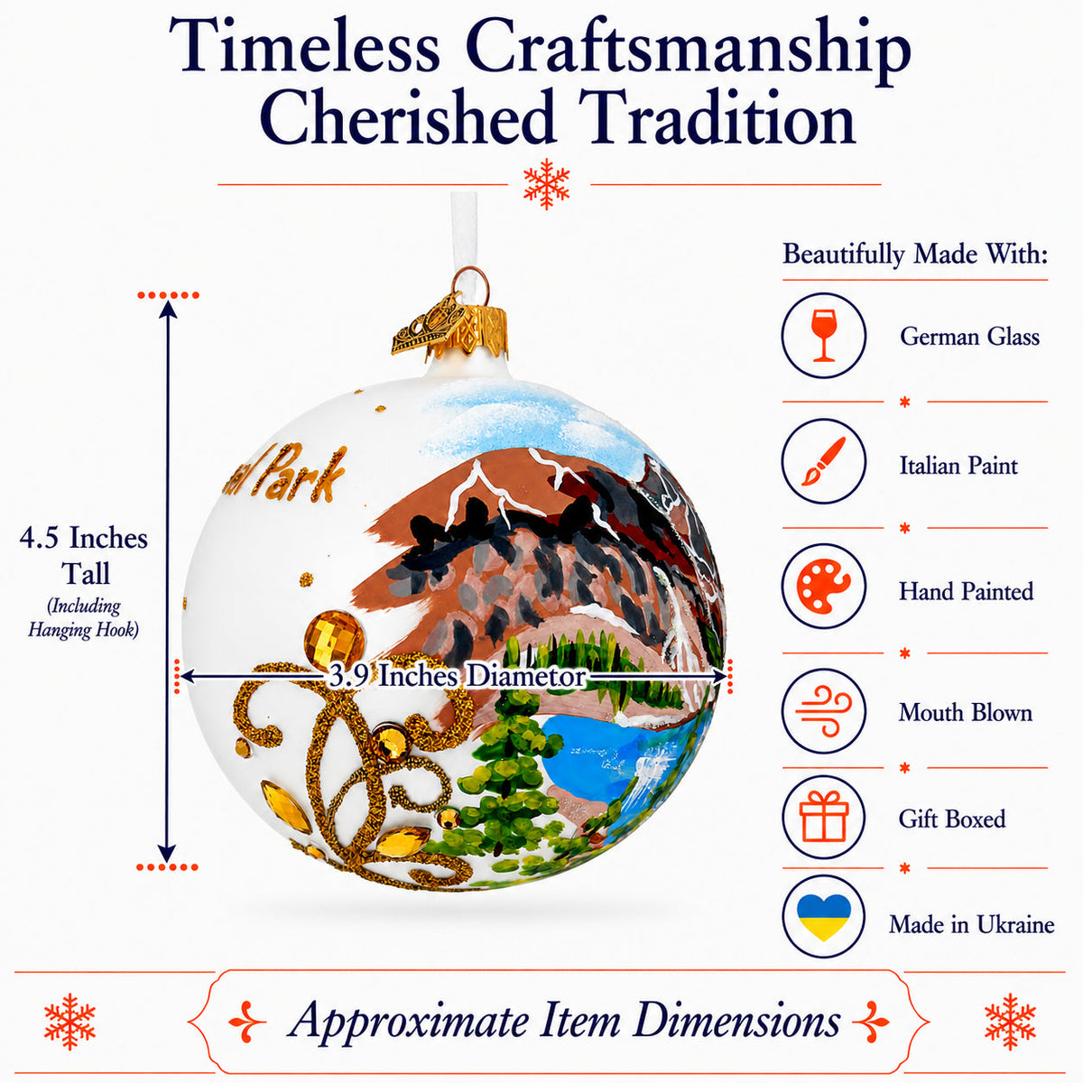 Banff National Park, Alberta, Canada Glass Christmas Ornament