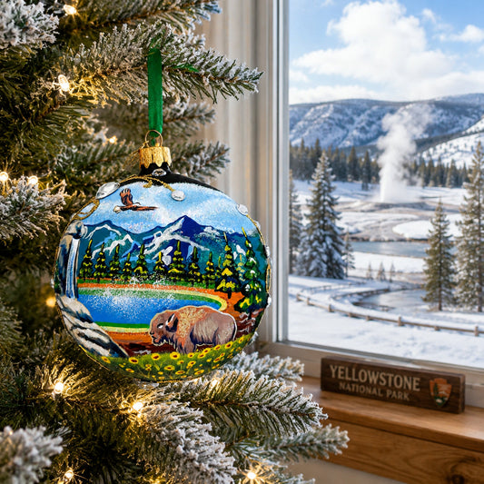 Ornement de Noël en verre du parc national de Yellowstone
