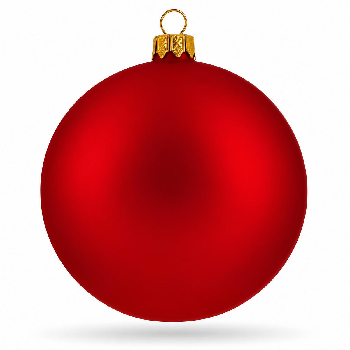 Set of 4 Thick Red Glass Ball Christmas Ornaments 4 Inches (014)