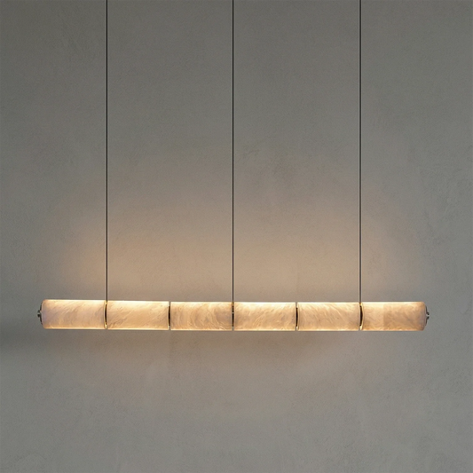 Lampadario a LED lineare in alabastro