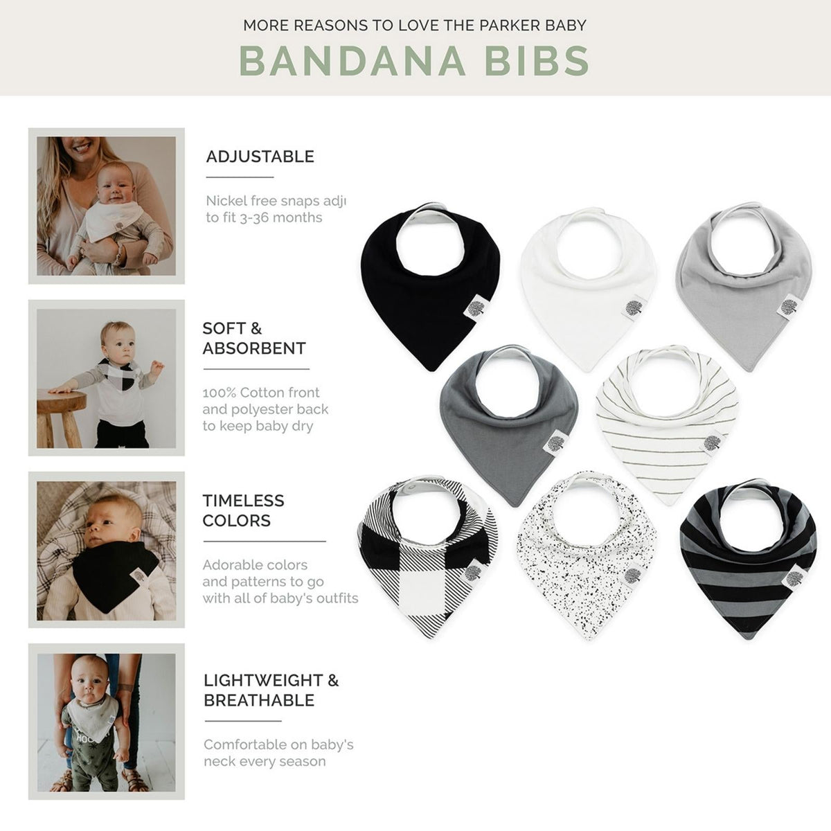 Set di 8 bavaglini a bandana Lunar