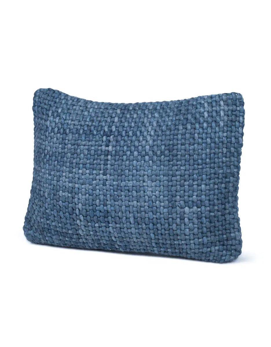Oreiller en duvet synthétique tissé main Luxe Indigo