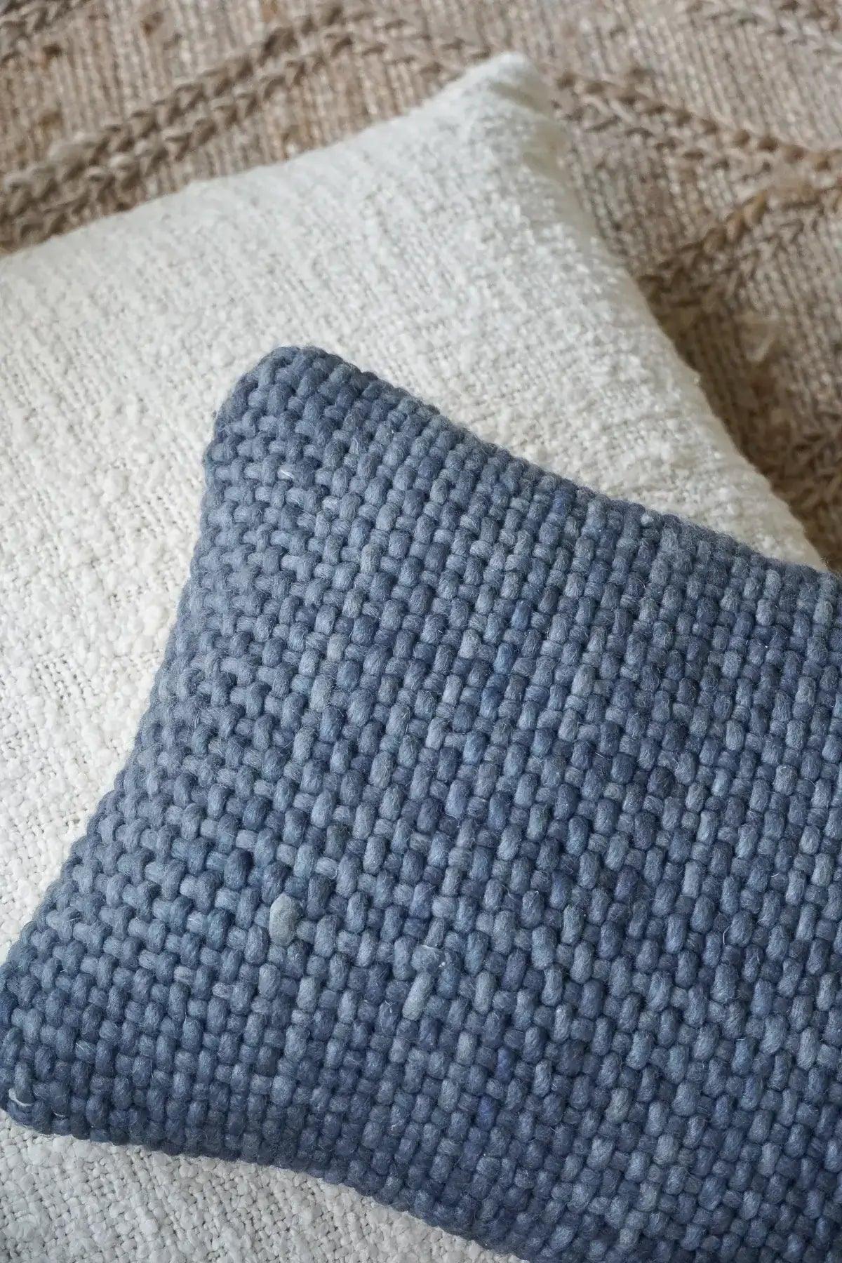 Oreiller en duvet synthétique tissé main Luxe Indigo