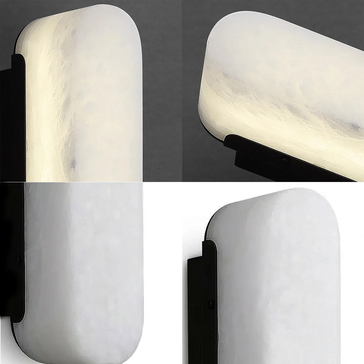 Lampada da parete verticale di lusso in alabastro