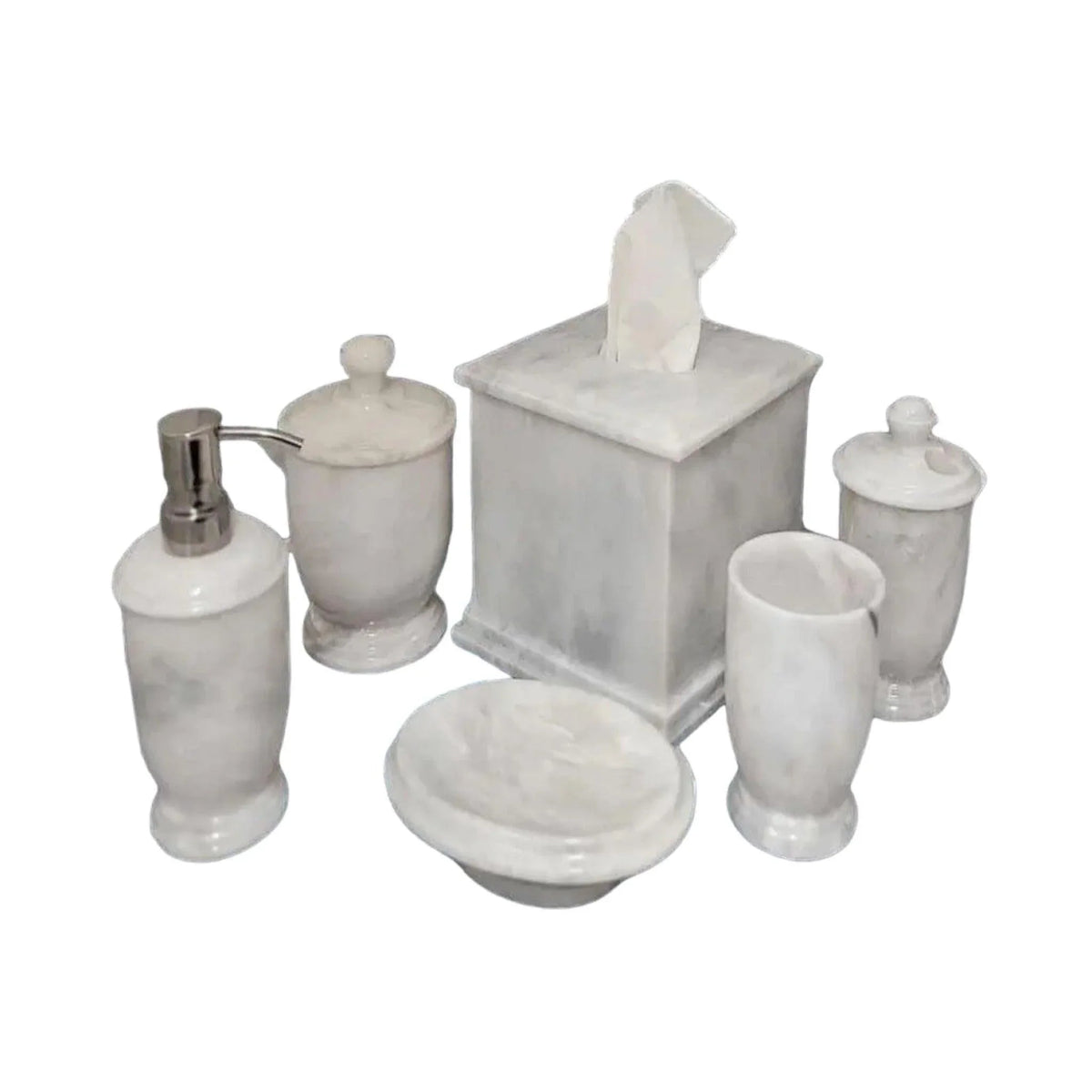 Set bagno in marmo bianco di lusso