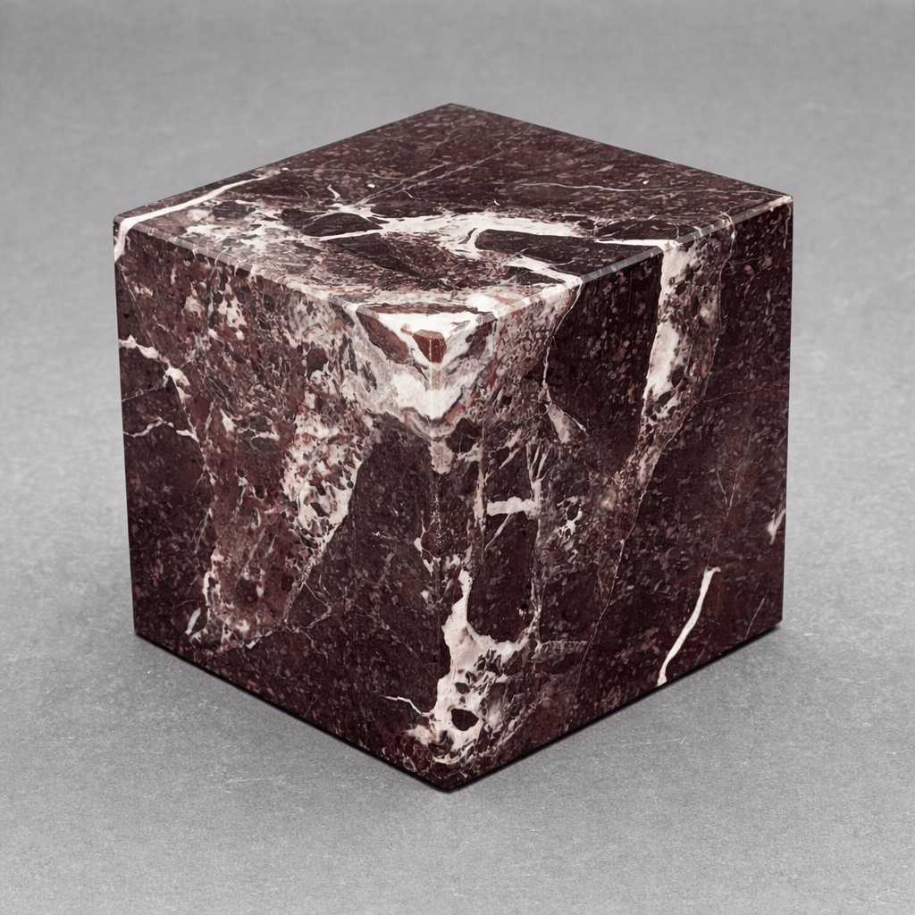 Presse-papier cube en marbre (10 cm) – Décoration de bureau en pierre précieuse